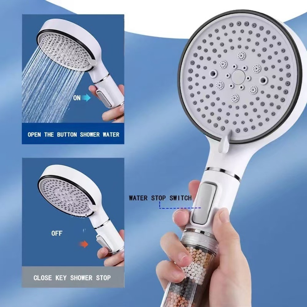 Large Panel Handheld Shower Set Dechlorination Filter Booster FiveSpeed For Skin Beauty 2