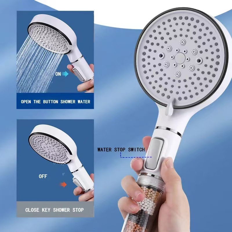 Large Panel Handheld Shower Set Dechlorination Filter Booster FiveSpeed For Skin Beauty 2