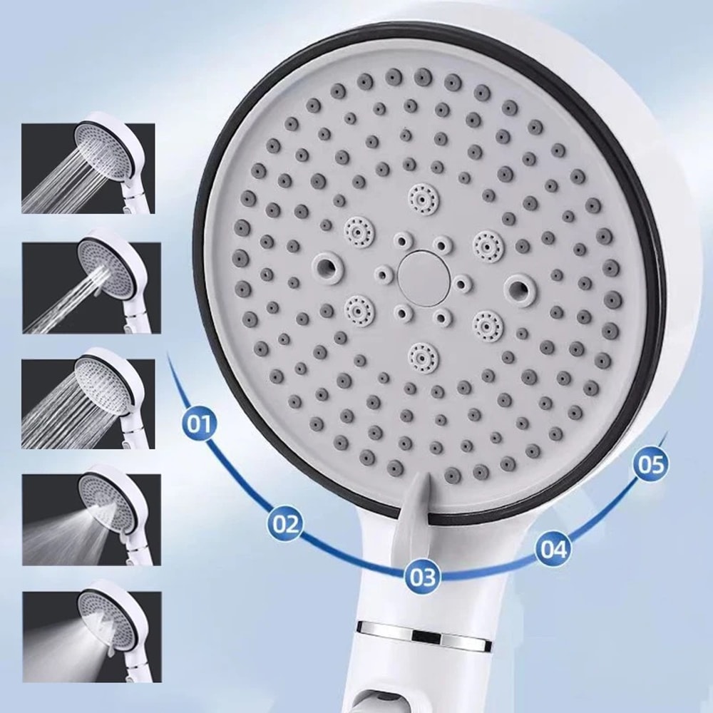Large Panel Handheld Shower Set Dechlorination Filter Booster FiveSpeed For Skin Beauty 5