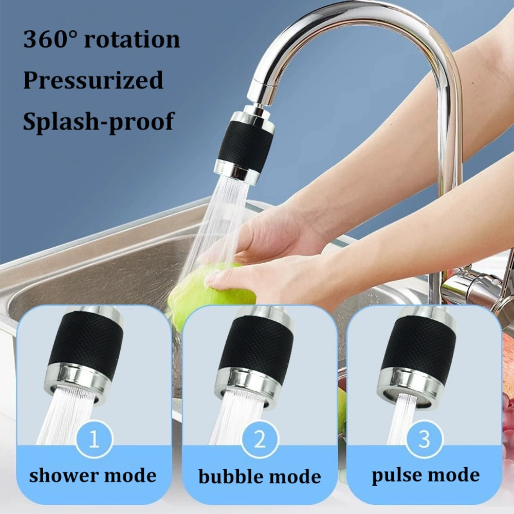 Universal Faucet Modes Kitchen Filter Extender Rotation Pressurized Water Saver AntiSplash Shower S 1