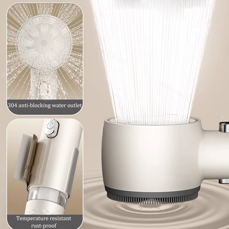 Handheld Shower Booster Set New Filter Universal Bathroom Shower Head Large Outlet 2