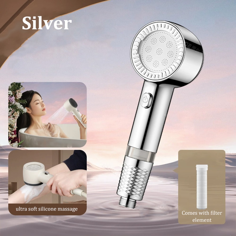 Handheld Shower Booster Set New Filter Universal Bathroom Shower Head Large Outlet 6