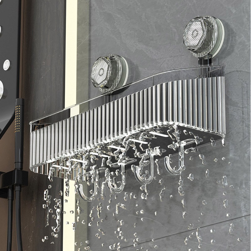 Multi-purpose Wall Mounted Rotating Rack for Bathroom and Kitchen Storage Punch-free Suction Cup Spice Holder