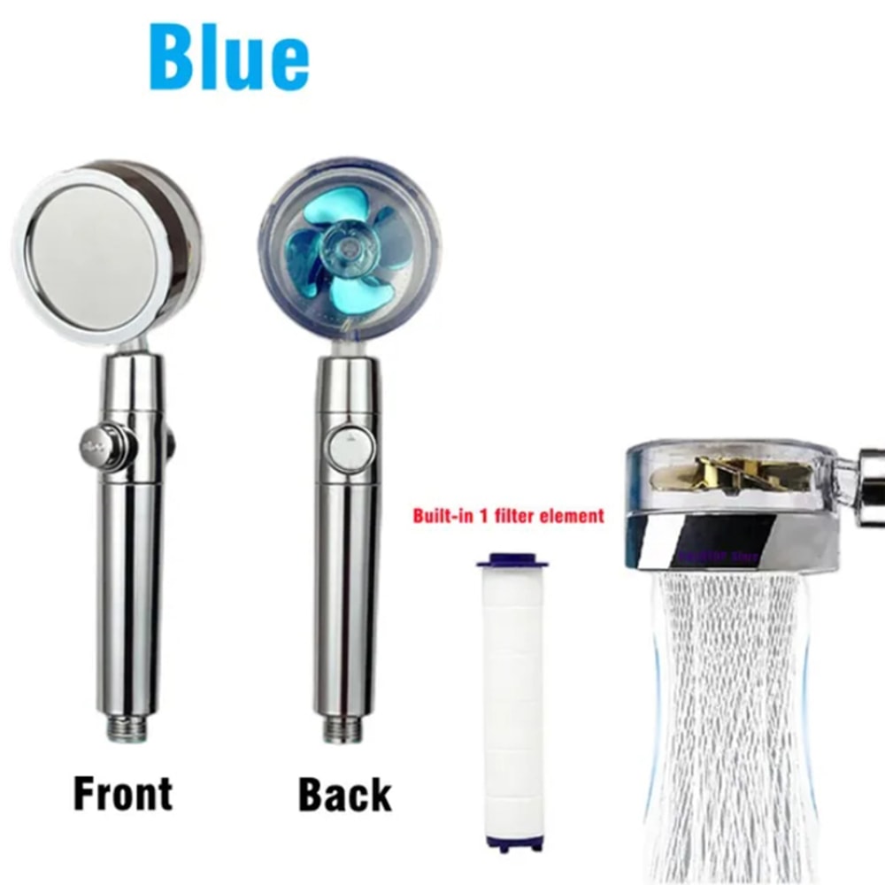 Handheld Shower Head Shower Booster With Filter Propeller Turbine High Pressure Nozzle Small Waist 5