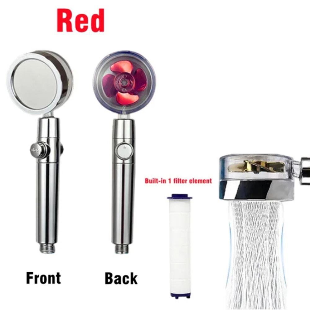 Handheld Shower Head Shower Booster With Filter Propeller Turbine High Pressure Nozzle Small Waist 7