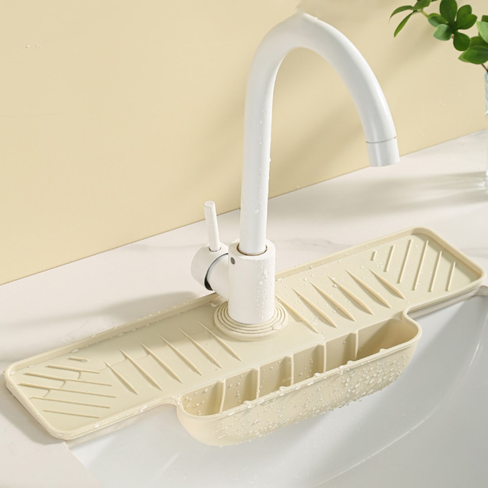 Kitchen Sink Drain Pad Silicone, Wash Basin Drain Pocket Long Pad, Non Slip Water Flow Guide Deposit Pad