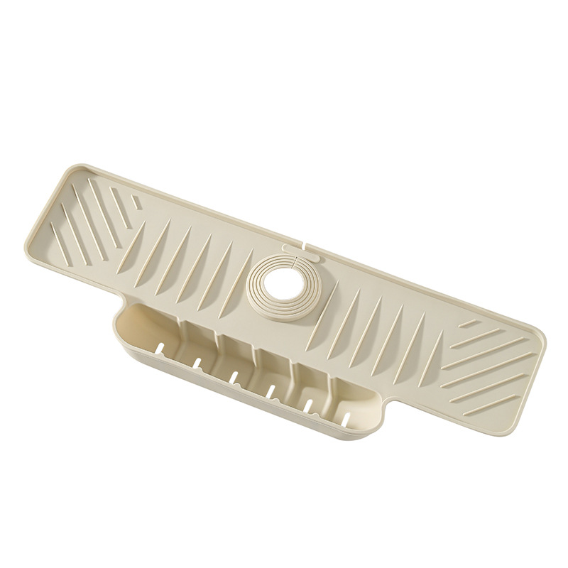 Kitchen Sink Drain Pad Silicone, Wash Basin Drain Pocket Long Pad, Non Slip Water Flow Guide Deposit Pad