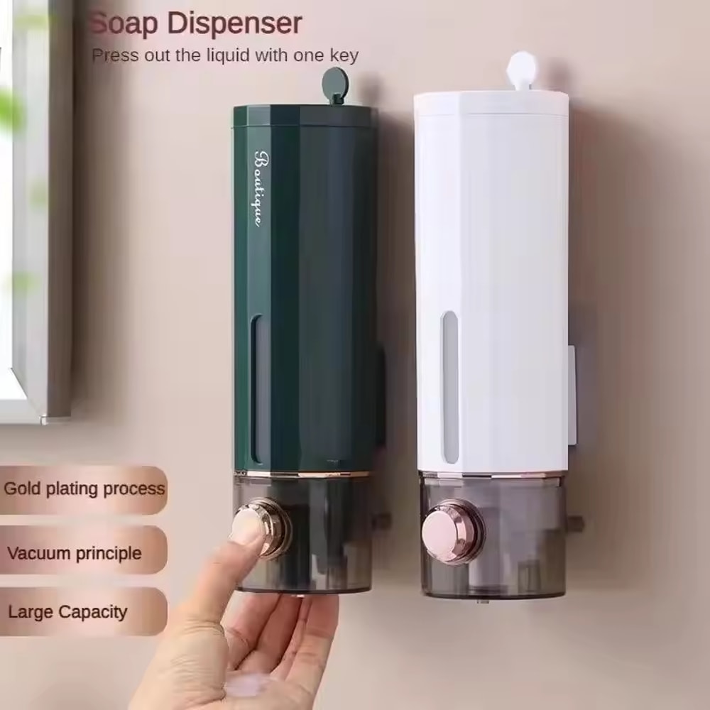 Wallmounted Punchfree Soap Dispenser Hand Soap Press Box Bathroom Hotel Shampoo Shower Gel Dispense 0