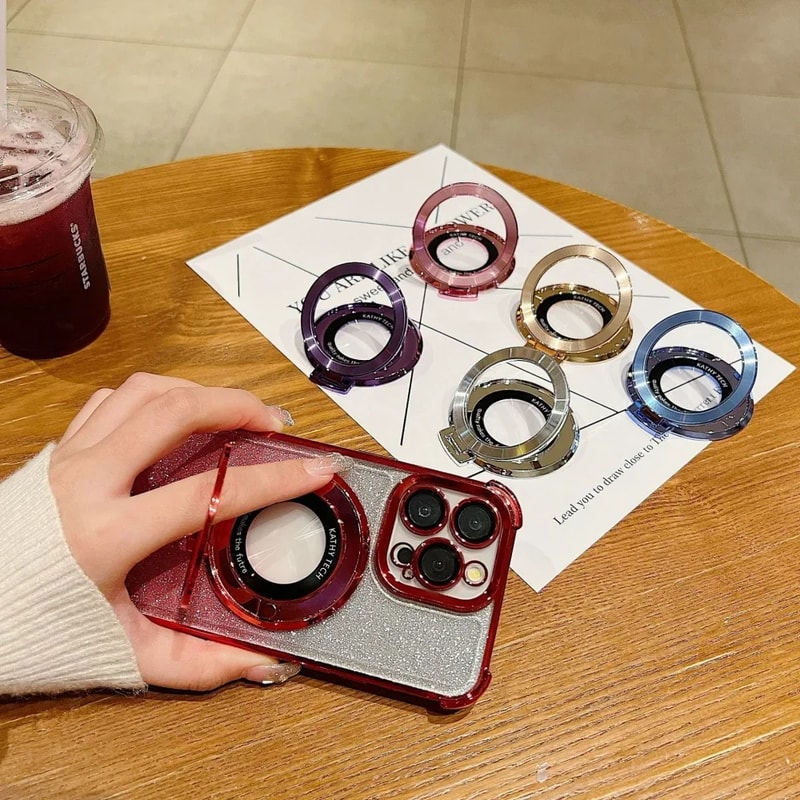 Magnetic Stand Phone Ring Holder Luxury Gradient Case Magsafe Bracket 5