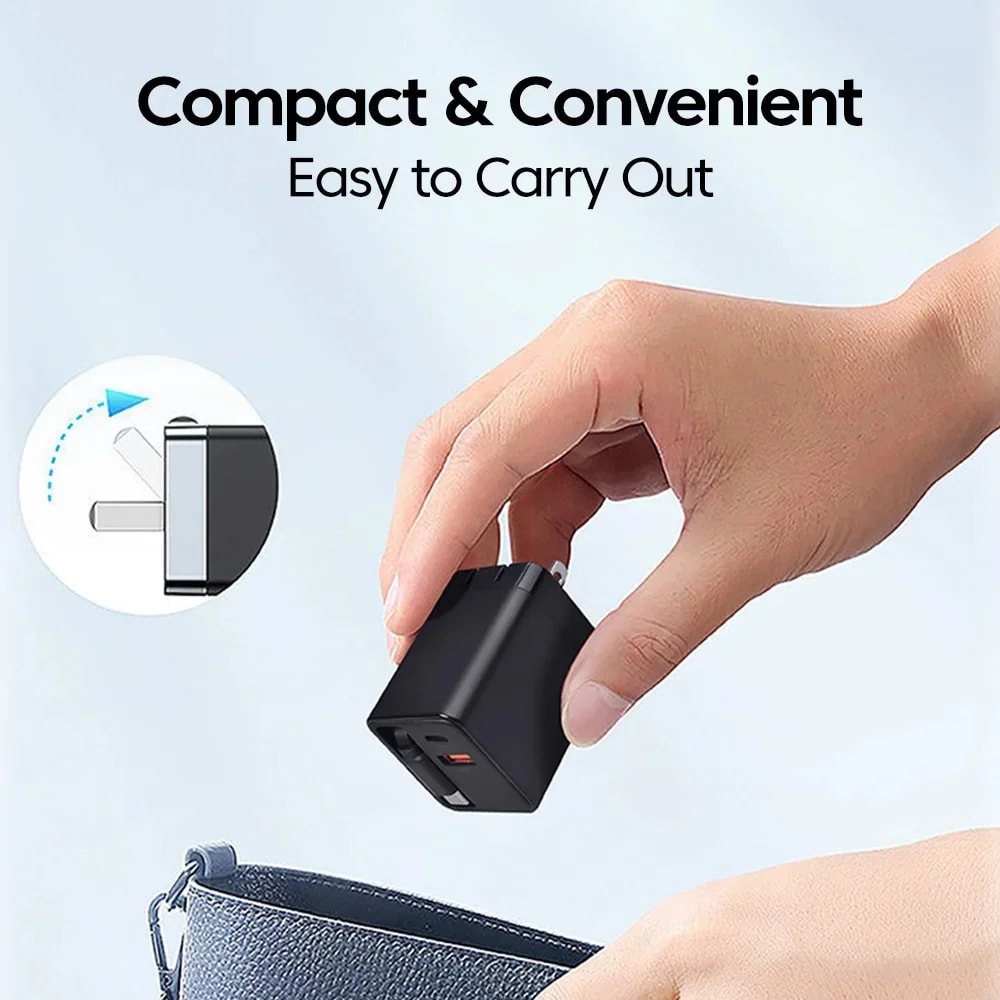 Retractable Cable USB C Fast Charger Quick Phone Adapter 2