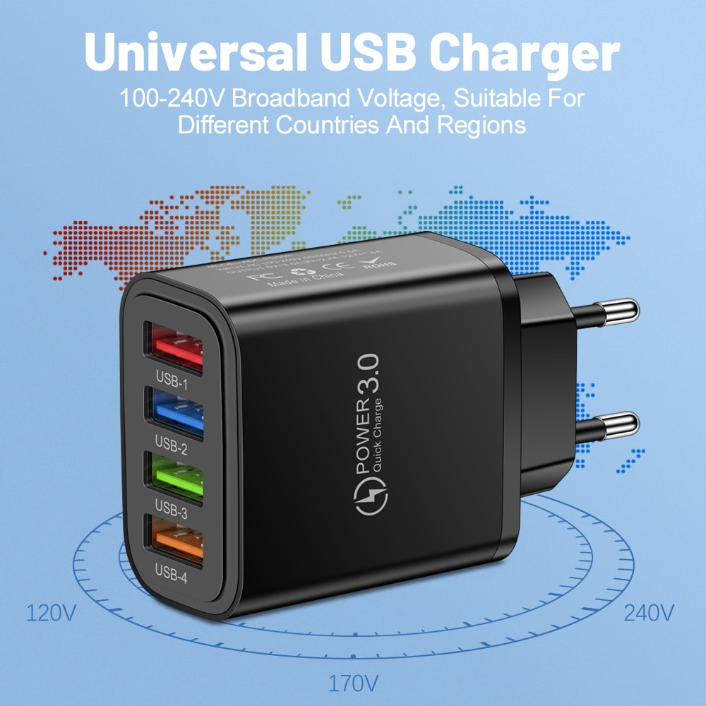 Quick Charge USB Fast Charger Multi Ports Wall Adapter Phone Charger 5