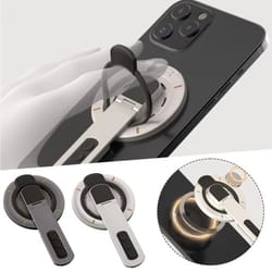 universal adjustable portable phone holder rotation magnetic finger ring stand for smartphones