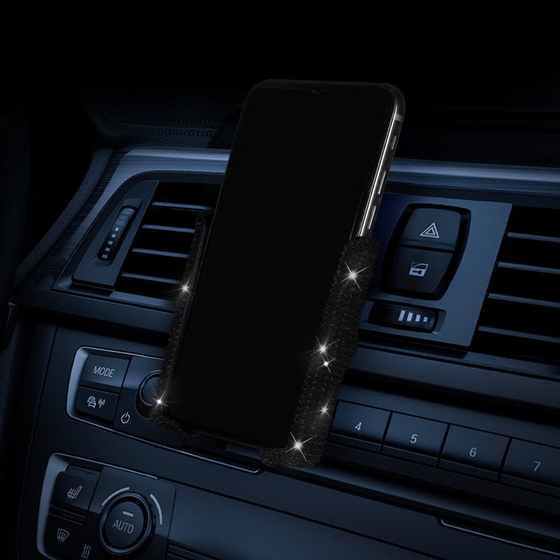 Diamond Crystal Car Phone Holder Air Vent Clip Mount Stand Support Bracket Interior Accessories 8