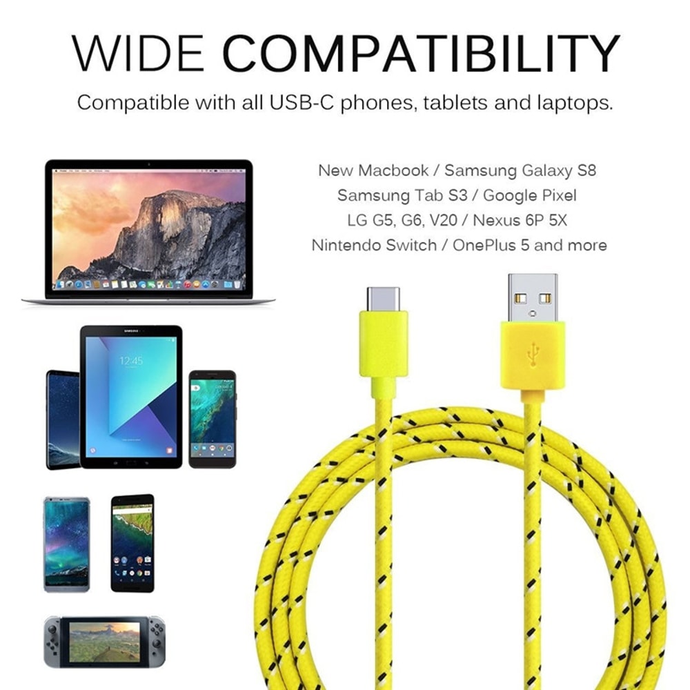 Type C Cable USB C Data Cord Mobile Phone Charger Super Fast Charging 2