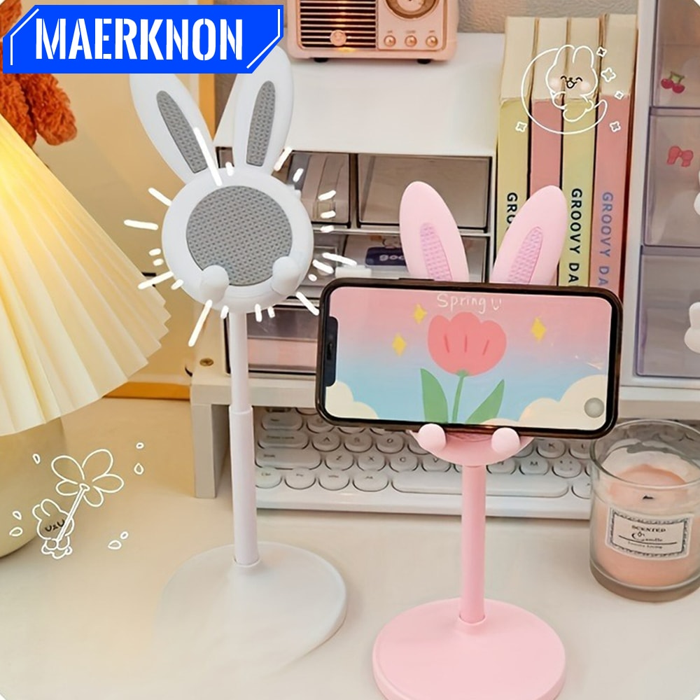 Adjustable Mobile Phone Holder Desktop Stand Mount Cute Rabbit Cartoon Universal Table Support 0