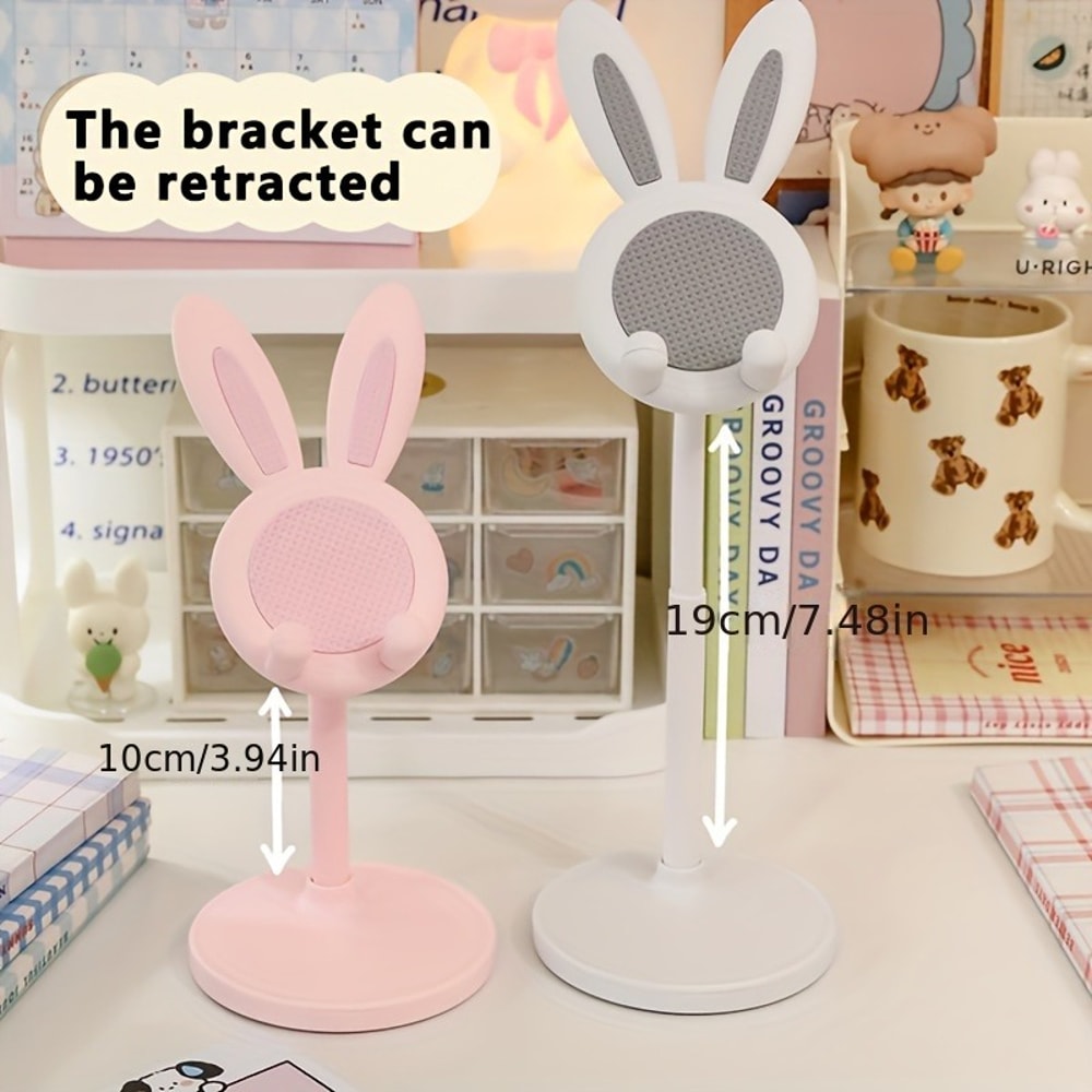Adjustable Mobile Phone Holder Desktop Stand Mount Cute Rabbit Cartoon Universal Table Support 1