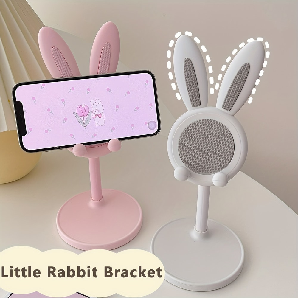 Adjustable Mobile Phone Holder Desktop Stand Mount Cute Rabbit Cartoon Universal Table Support 4