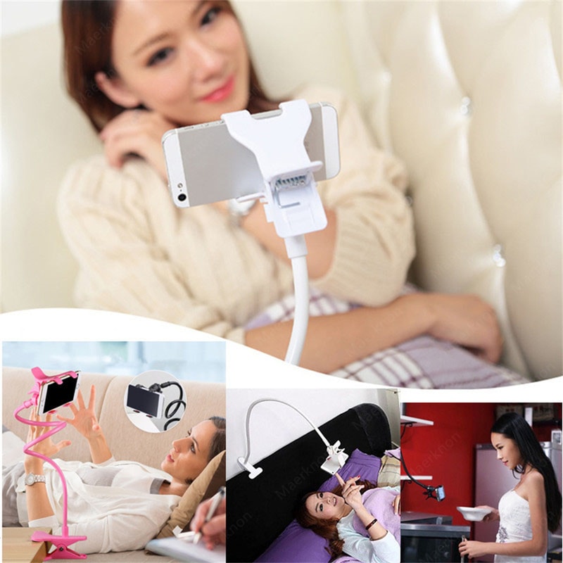 Adjustable Lazy Mobile Phone Holder Flexible Arm Clip Bed Desktop Stand Universal Smartphone Mount 4