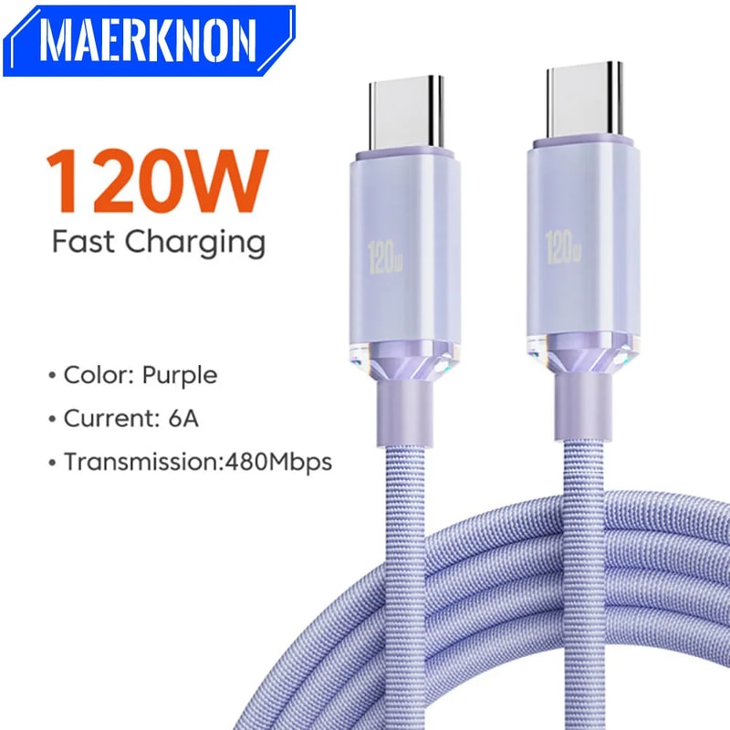 USB C Cable Type C To Type C Super Fast Charging Phone Charger Data Cord Quick Charge 8
