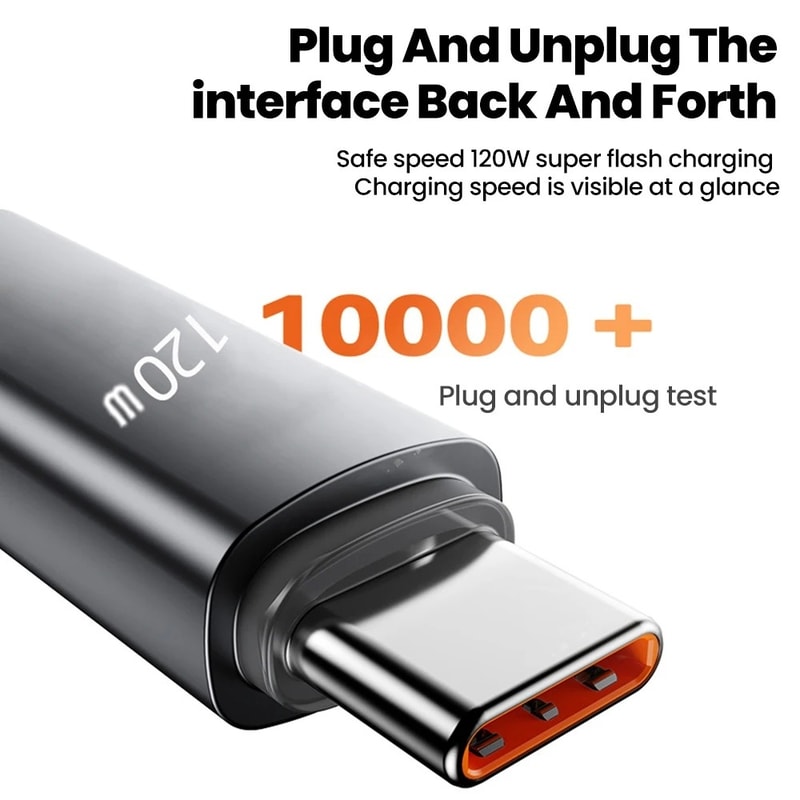 Fast Charging USB C Cable Spring Retractable Data Cord Type C Quick Cable 3