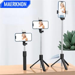 multifunctional bluetooth tripod stand with wireless remote shutter and selfie stick portable
