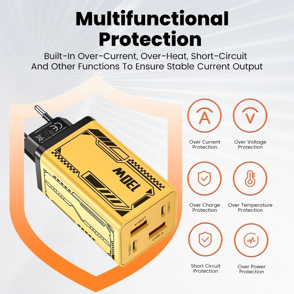 Quick Charge Phone Charger Multi Port USB Type C Fast Charging Wall Adapter 4