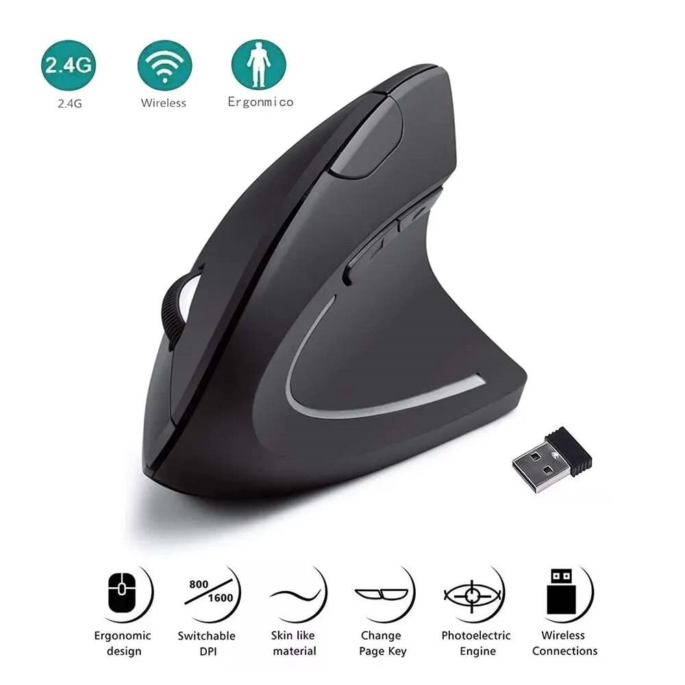 Vertical Ergonomic Wireless Mouse Right Hand Mute Gaming Computer Mice For Enhanced Comfort 6