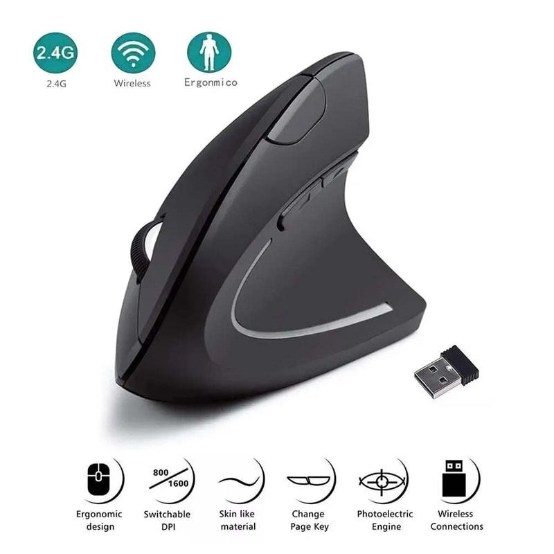 Vertical Ergonomic Wireless Mouse Right Hand Mute Gaming Computer Mice For Enhanced Comfort 6