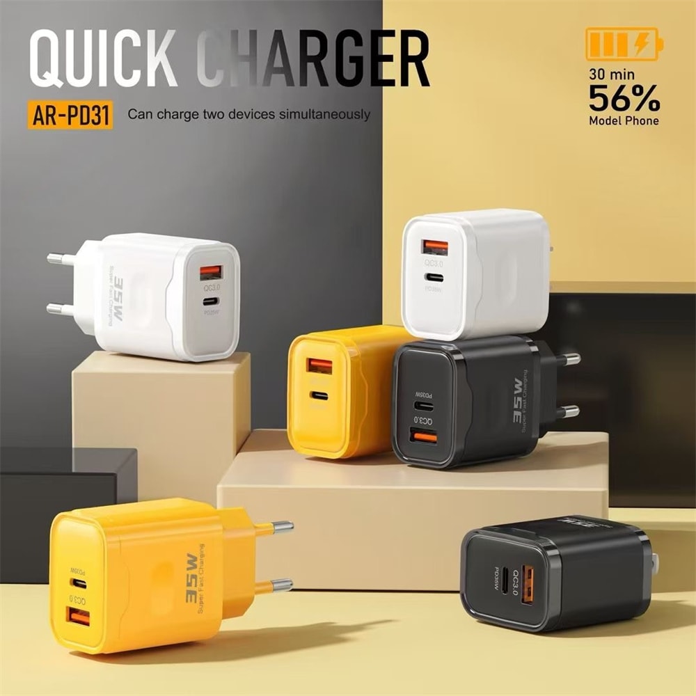 Fast Charge USB PD Wall Charger Power Adapter Type C Phone Charger 3