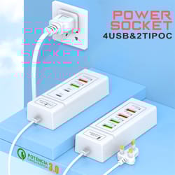 usb power strip pd type c fast charging wall adapter phone power charger