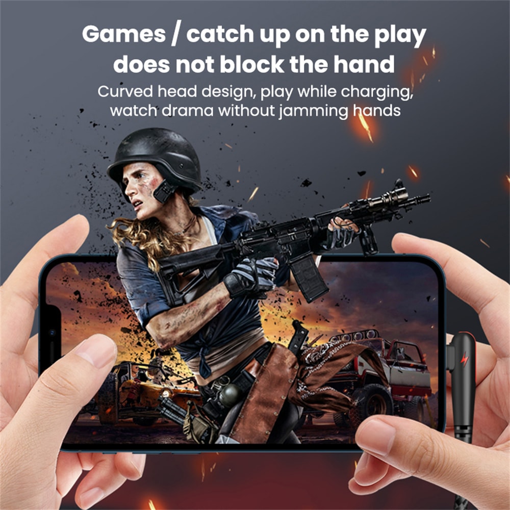 High Speed Data Transfer Cable USB C Cable Elbow PD Type C Quick Charge Charger Cord 3