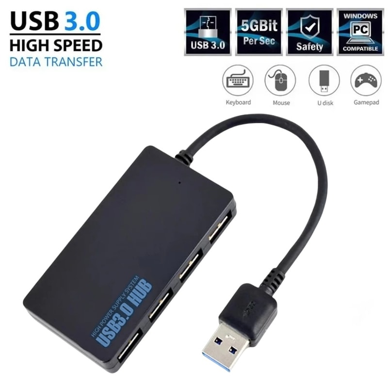 High Speed USB HUB Adapter Port Multiple Expander USB Splitter Converter For Laptop 6