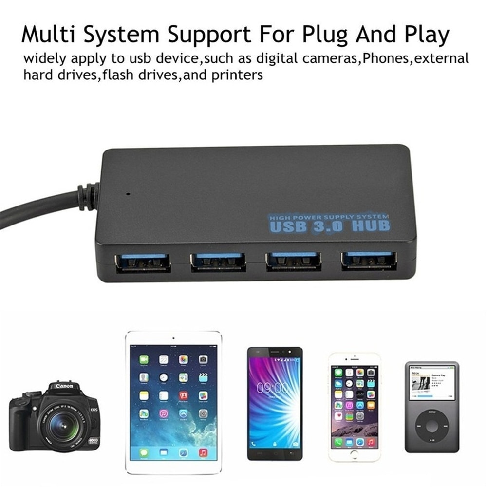 High Speed USB HUB Adapter Port Multiple Expander USB Splitter Converter For Laptop 4