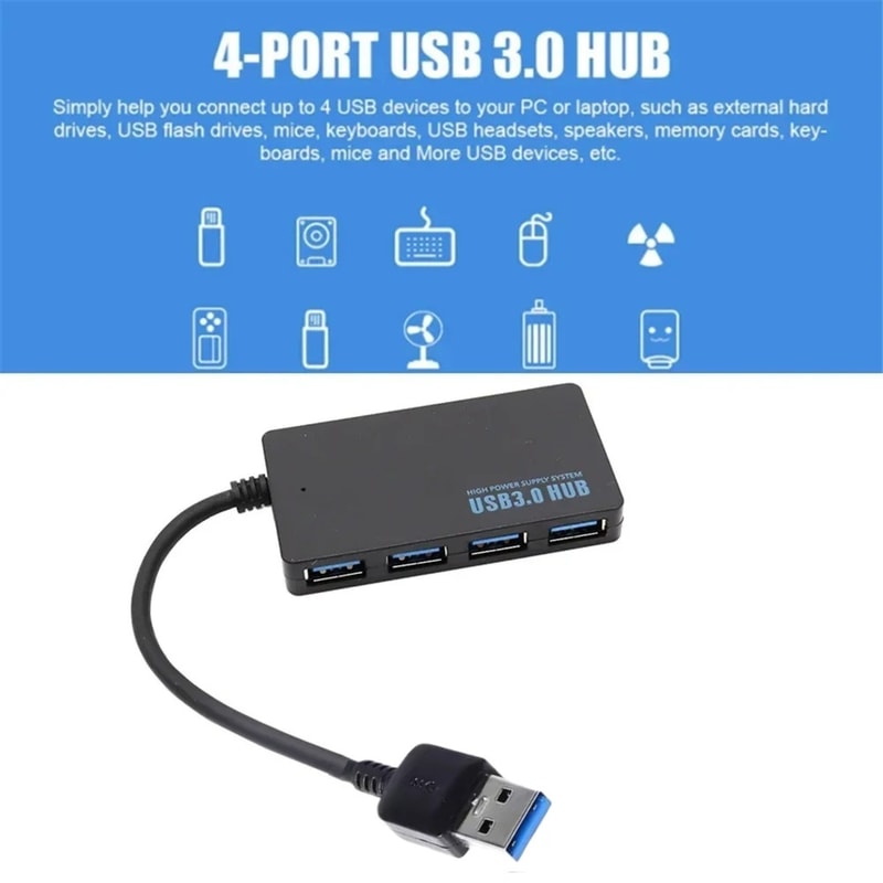 High Speed USB HUB Adapter Port Multiple Expander USB Splitter Converter For Laptop 2