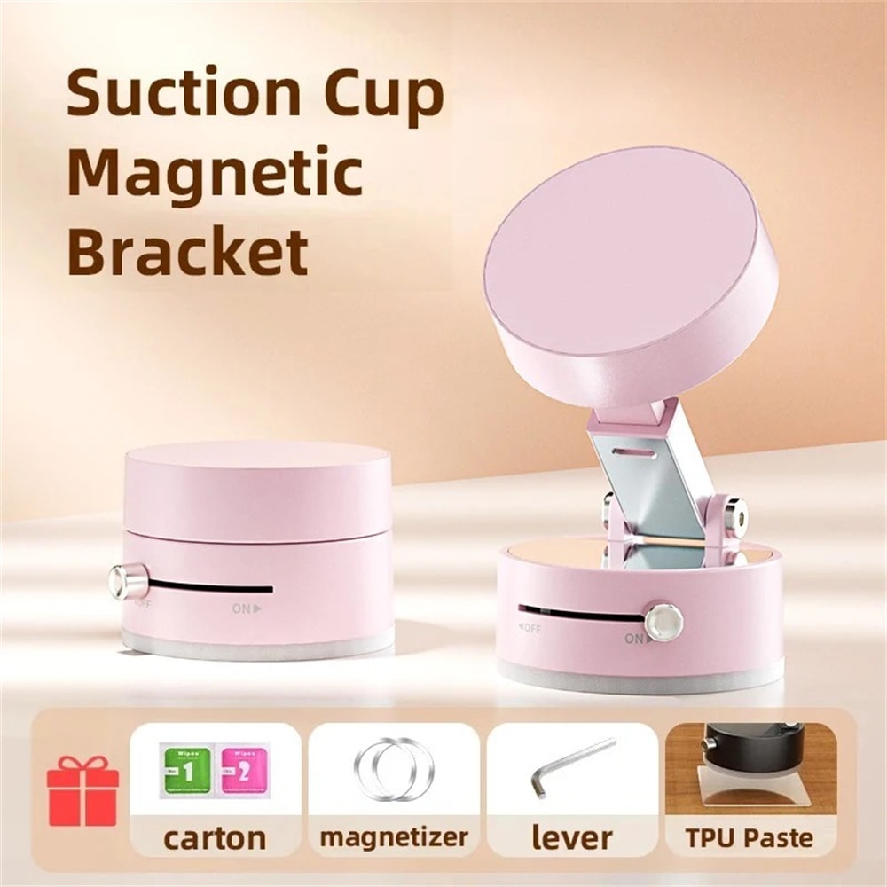 Universal Foldable Magnetic Phone Stand With Suction Cup Holder For Smartphones Kitchen Lazy Stand 8