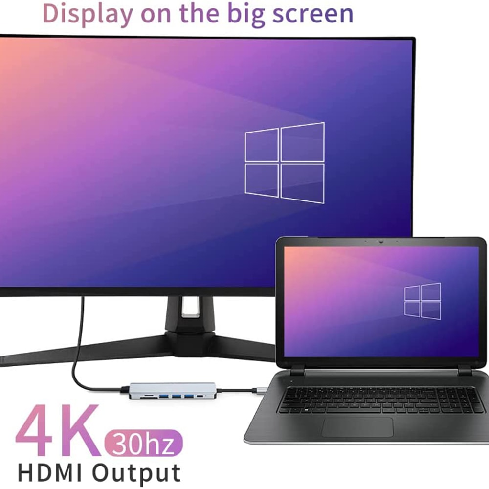 USB Type C Adapter Docking Station Ports USB Hub OTG Adapter TF Card High Speed Transmission For La