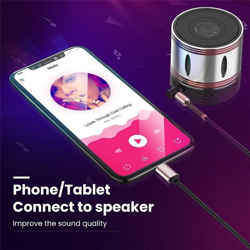 USB C To Jack Audio Cable Retractable Headphone Cable AUX Audio Cable Converter Speaker Adapter 3