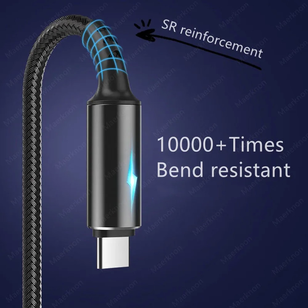 USB C Cable Fast Charging Micro USB Charger Quick Charge Data Cord 2