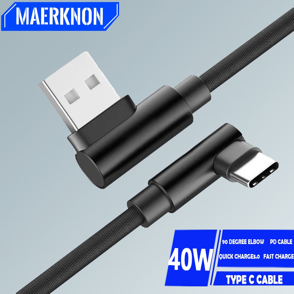 Fast Charge Type C USB Cable Elbow Data Cord PD Mobile Phone Cable 1