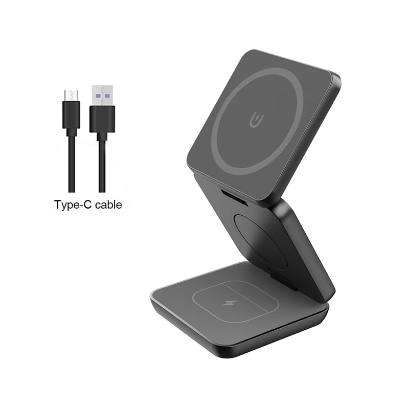 Portable Foldable Magnetic Wireless Charger Dock Station Fast Charging Trip Charger 6