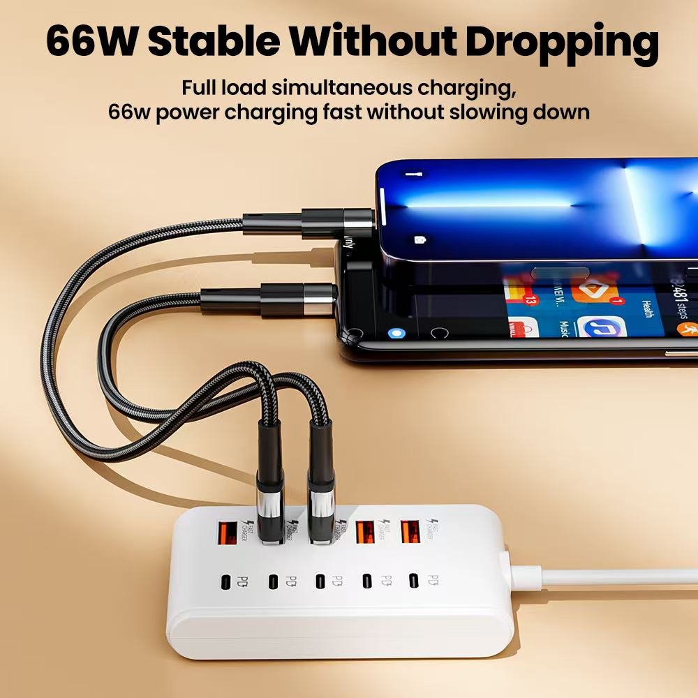 Universal Multi Port USB Power Strip USB C Desktop Charging Station Type C HUB Adapter 4