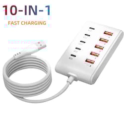 universal multi port usb power strip usb c desktop charging station type c hub adapter