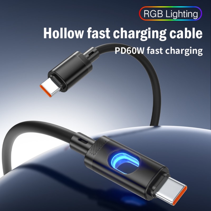 PD Quick Charge Cable USB Type C To Type C Data Cord Fast Charging Phone Charger 1