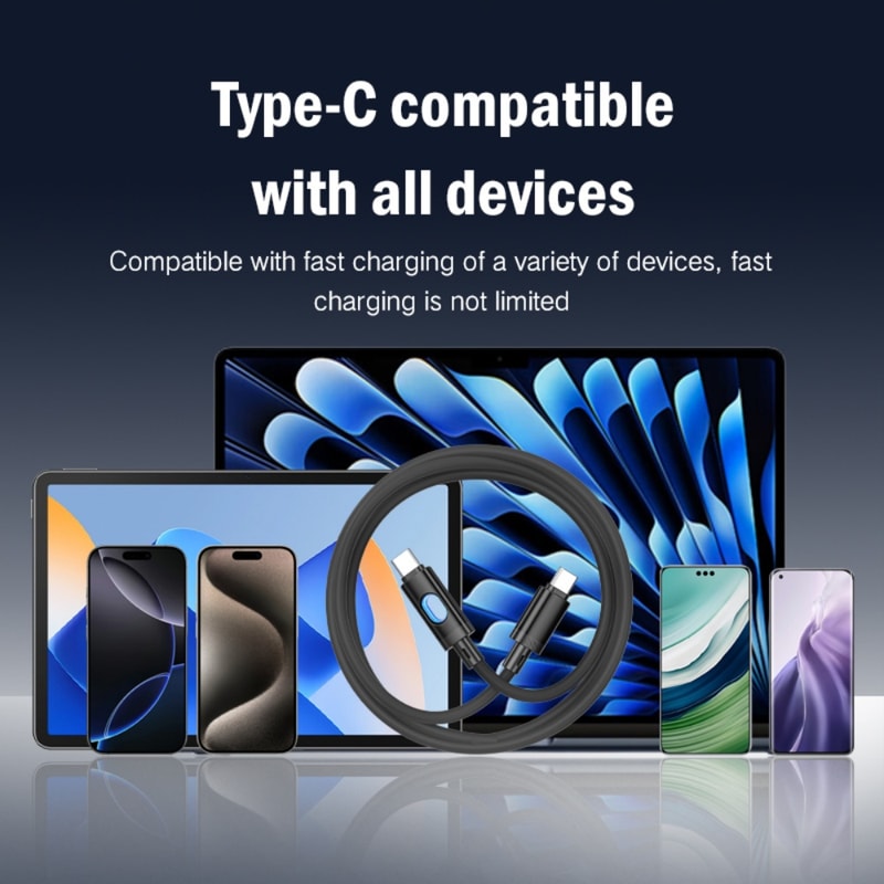 PD Quick Charge Cable USB Type C To Type C Data Cord Fast Charging Phone Charger 6