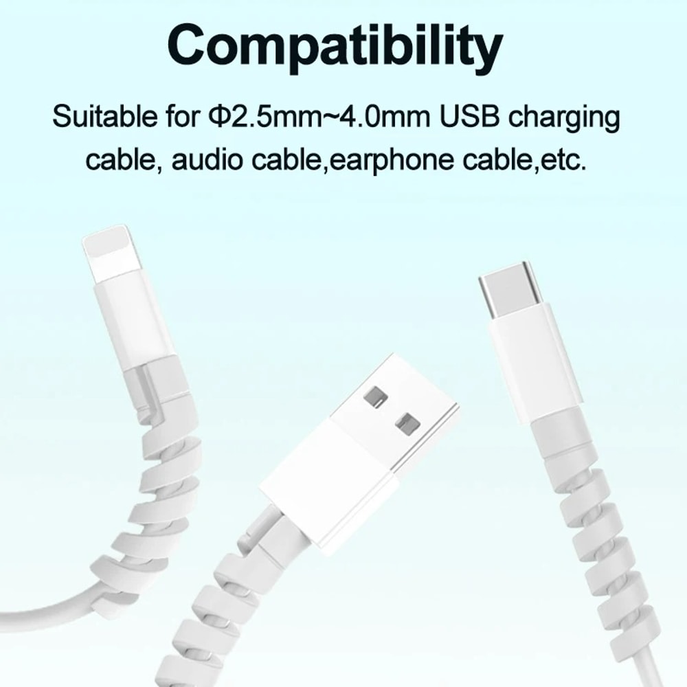 Silicone Spiral Cable Protector For USB Charger Data Cables Phone Mouse Earphone Cord Saver Cover 2