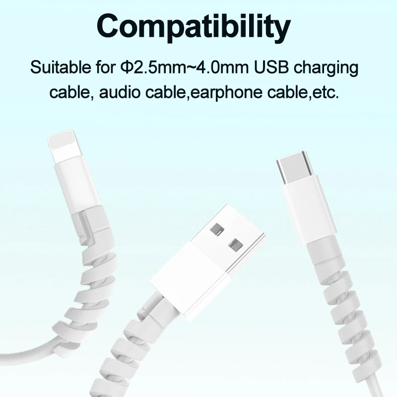 Silicone Spiral Cable Protector For USB Charger Data Cables Phone Mouse Earphone Cord Saver Cover 2