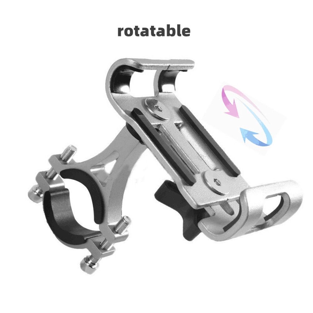 Universal Aluminum Alloy Motorcycle Bike Phone Holder, Adjustable Metal Anti-slip Bracket for All Smartphones