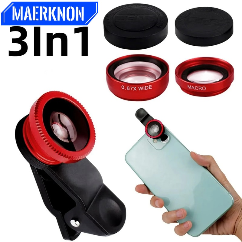 Zoom Fisheye Lens Kit For Smartphones Wide Angle Macro Camera Lens 0
