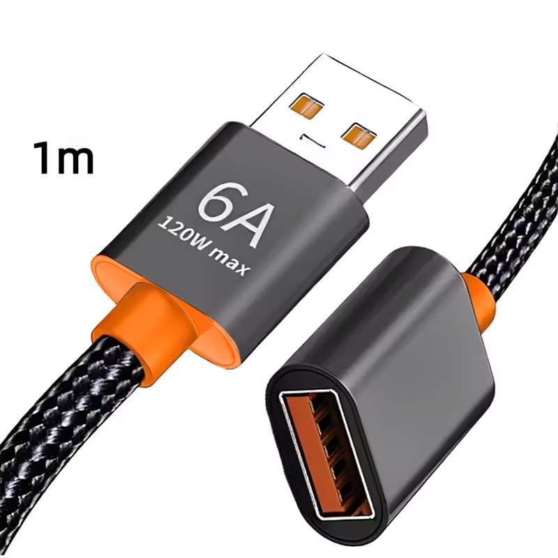 High Speed USB Extension Cable Nylon Braided Male To Female Data Cable For Printer Camera TV Comput 6