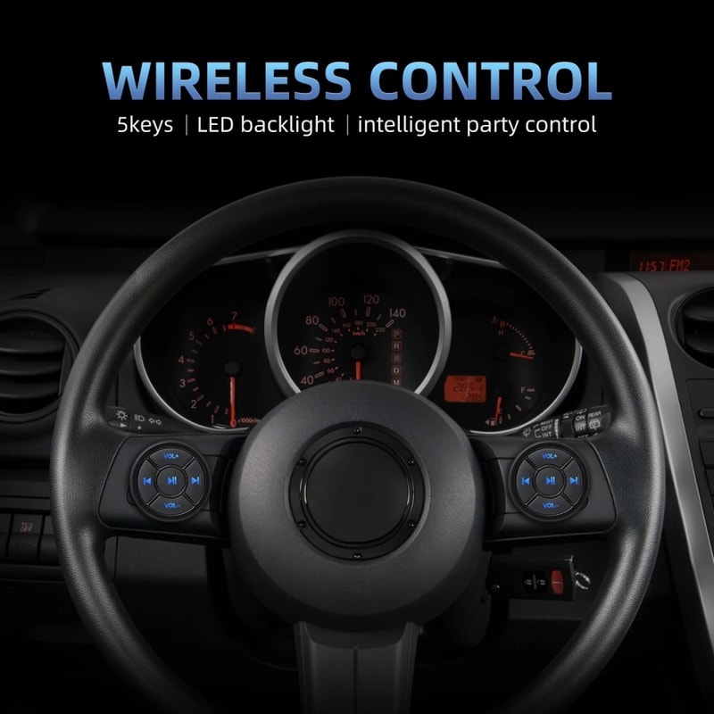 Smart Remote Wireless Bluetooth Steering Wheel Music Play Control Button For Cars 1